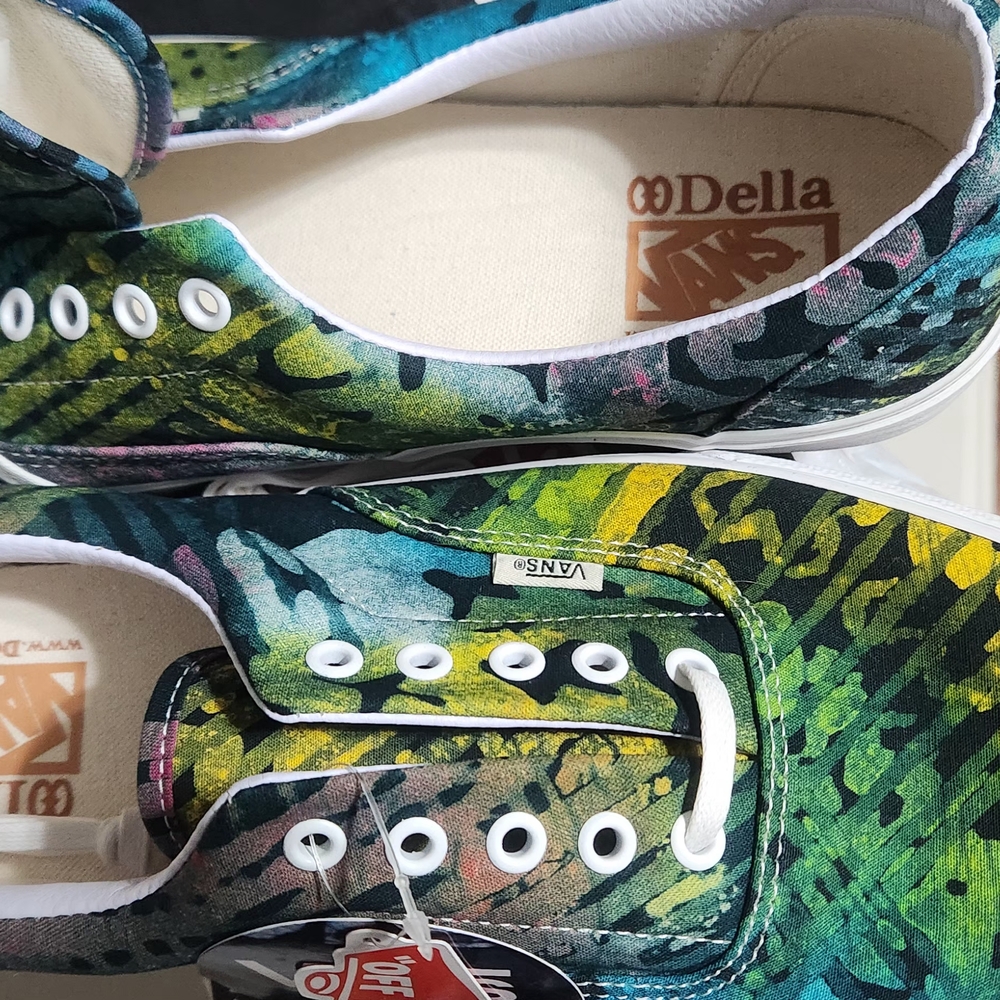 Vans Green and Yellow Artistic Sneakers